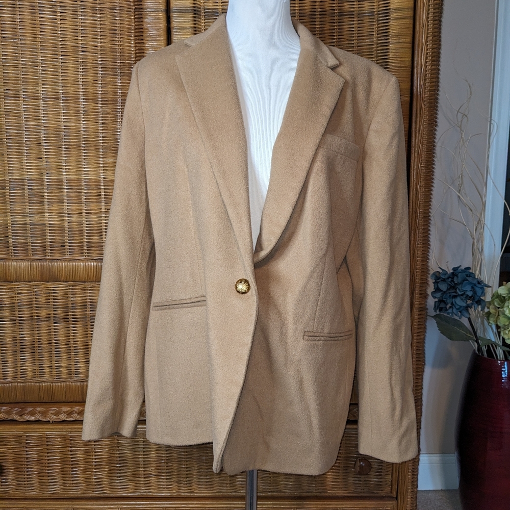 Ralph Lauren Camel Jacket w/ Gold Buttons SIZE 16